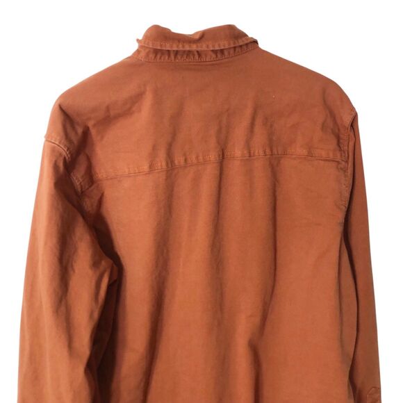 Topo Designs Canvas Button Down Shirt Orange Rust Men’s XL - Picture 6 of 12